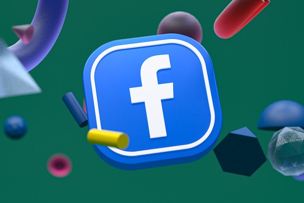 Logo Facebooka Na Tle Abstrakcyjnej Geometrii