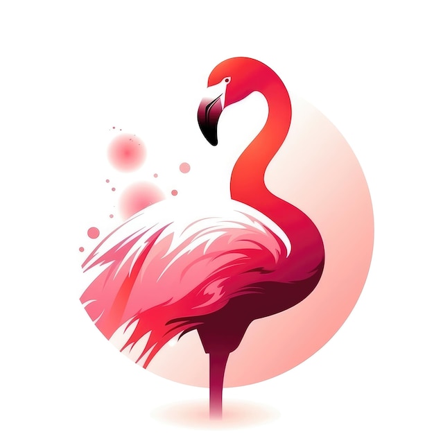 Logo Flamingo Na Białym Tle Tansparent Png Generatywne AI