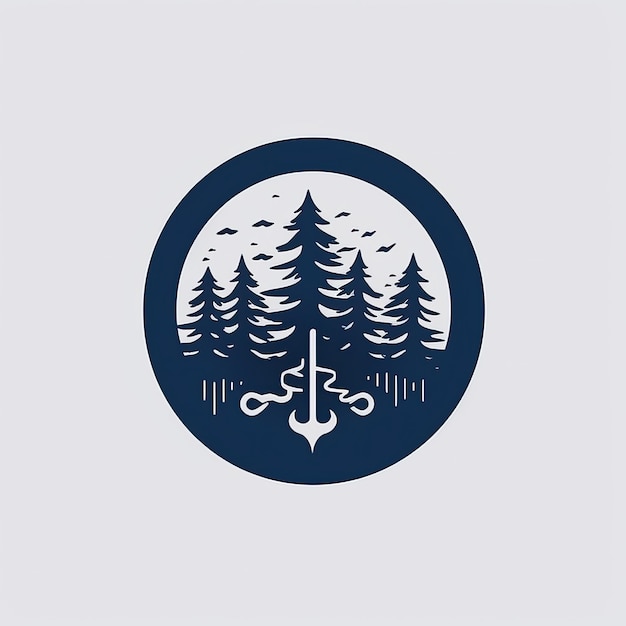 Logo Forest i Atlantic w kolorze niebiesko-białym, instrument muzyczny i kamera są włączone