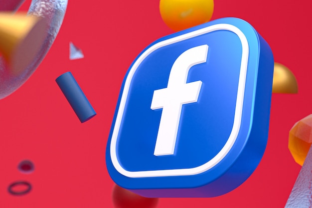 Logo ig Facebook na abstrakcyjnym tle geometrycznym