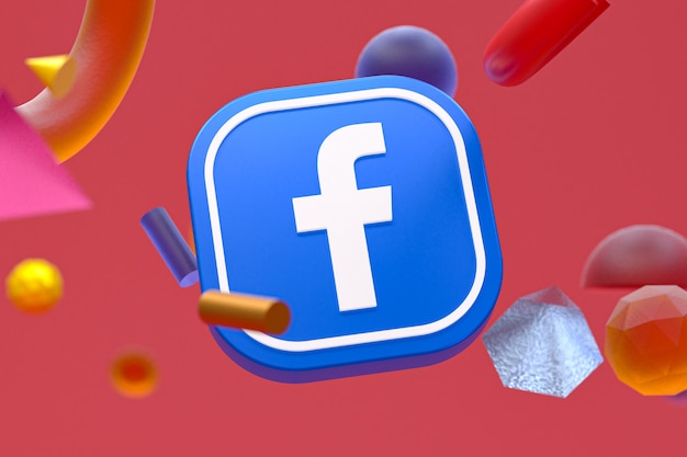 Logo ig Facebooka na tle abstrakcyjnej geometrii