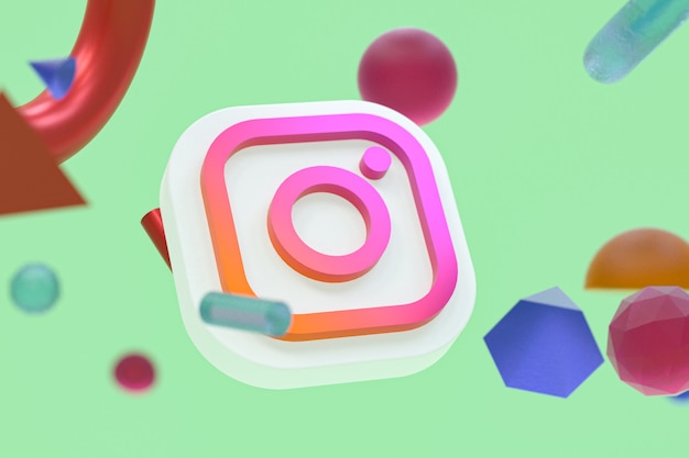 Logo ig na Instagramie na tle abstrakcyjnej geometrii