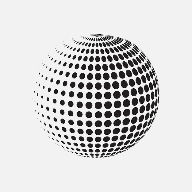 Logo ikony wolnej sfery punktowej wektorowej