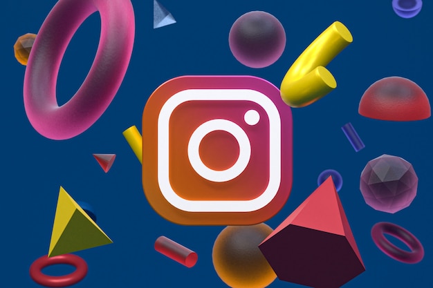 Logo Instagram Na Tle Abstrakcyjnej Geometrii