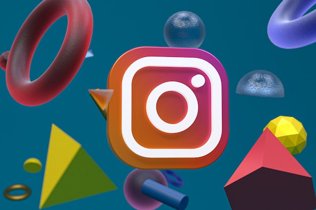 Logo Instagram Na Tle Abstrakcyjnej Geometrii