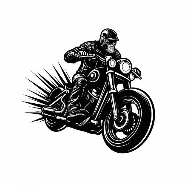 Logo klubu czarny motocykl na białym tle