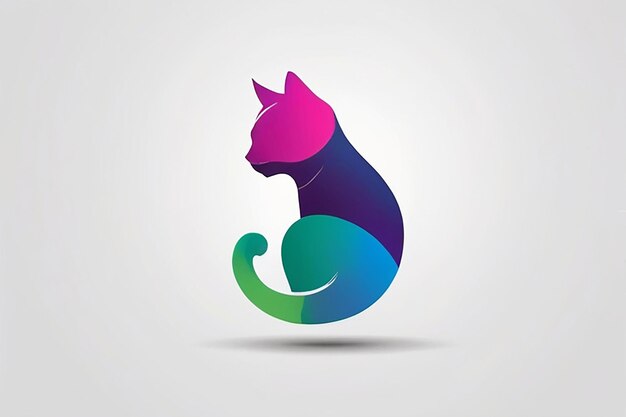 Logo kolorowego zwierzęcia kota kreatywnego projektu logo EPS 10
