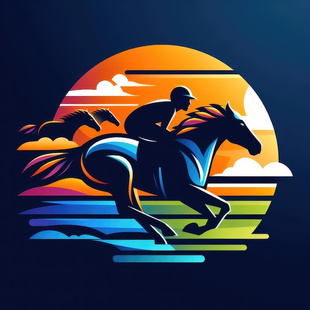 Zdjęcie logo konia elektrycznego z koncepcją gradientu kolorów