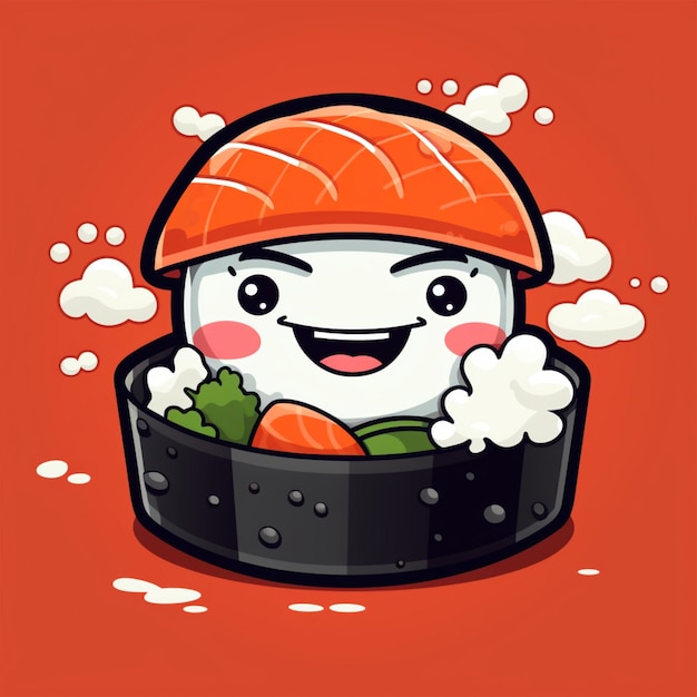 logo kreskówka sushi