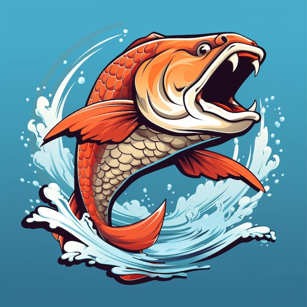 Logo kreskówki ryby Arowana