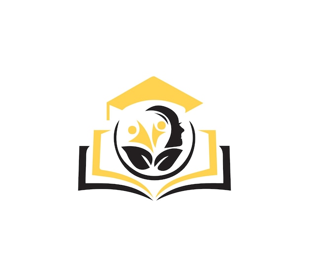 Logo Książka Edukacja Element szablonu projektowania płaskiego wektora