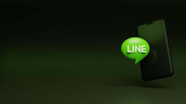 Logo Linii 3d Na Smartfonie I Miejsce Na Tekst