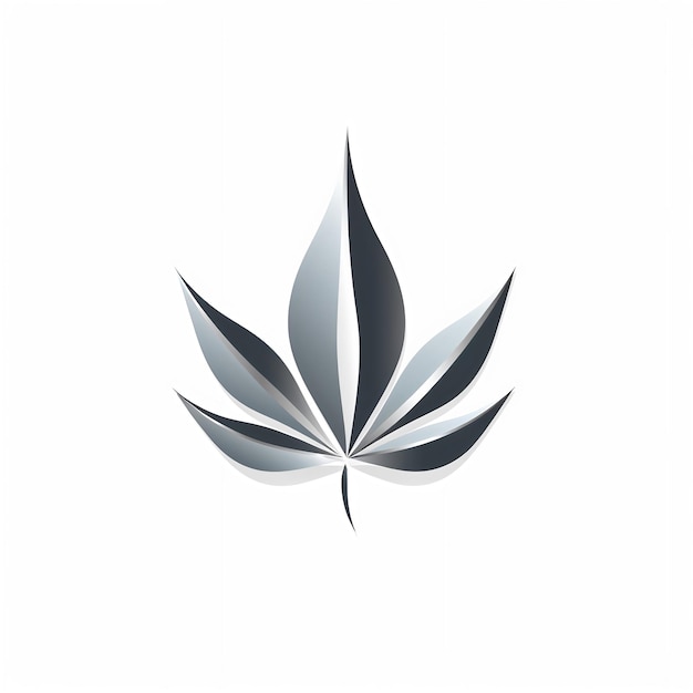 Logo liścia na białym tle stworzone za pomocą sztucznej inteligencji generatywnej