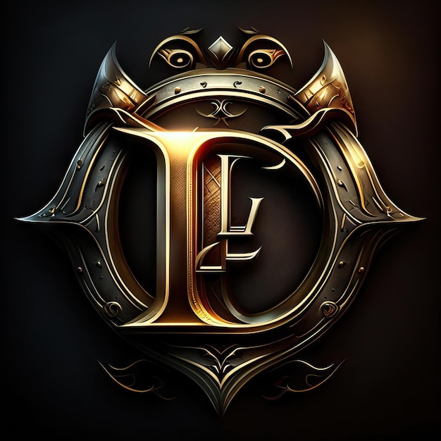 Zdjęcie logo litery l w kolorze złotym