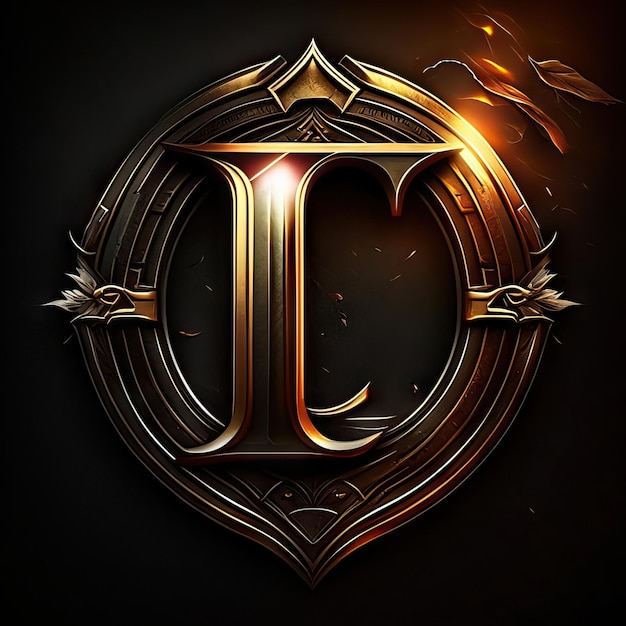 Logo litery L w kolorze złotym