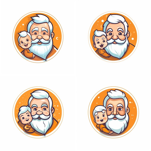 Logo maskotki dla starca i dziecka