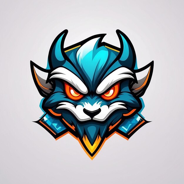 Logo maskotki esportu z głową wilka