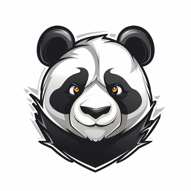 Logo maskotki Panda białe tło