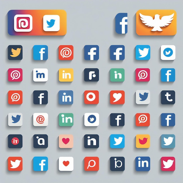 logo mediów społecznościowych nowoczesny szablon mediów społecznościwych białe tło