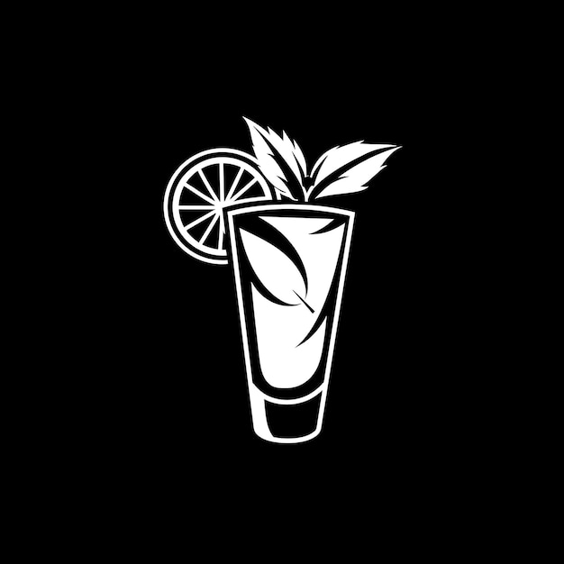 Zdjęcie logo mojito z liściem mięty i klinem wapnia typografia logo kreatywny pomysł tatuaż tinta cnc koncepcja