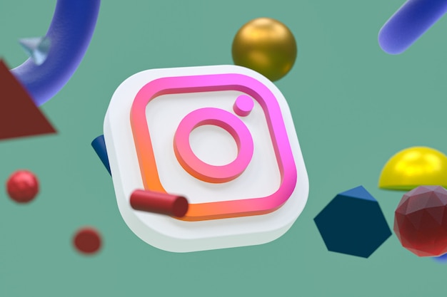 Logo na Instagramie ig z elementami geometrii