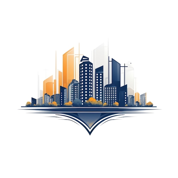 Logo nieruchomości Budynek mieszkalny Logo wykres biznesowy Projekt logo Miasto Miasto AI Generowane Obraz