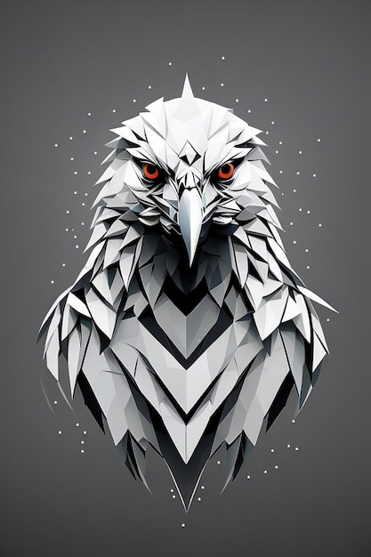 Logo Orła Projekt Czarno-Biała Artykuła Orła Logo 3D Orła Logo Ai Ilustrator wektorowy