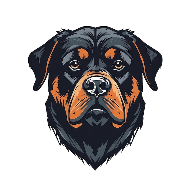 Logo Pies Rottweiler Na Białym Tle Tansparent Png Generatywne AI