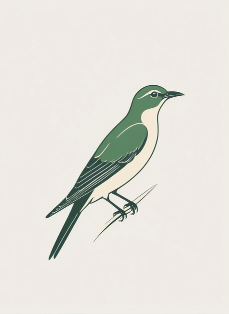 Zdjęcie logo ptaka symbol ptaka ptak siedzący na gałęzi