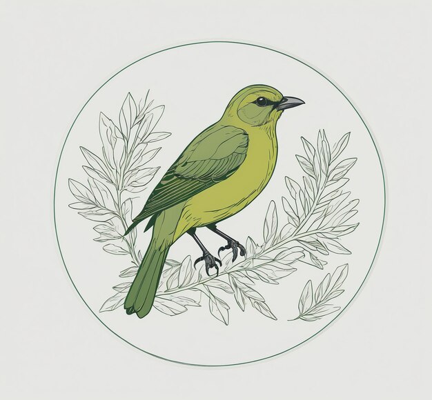 Zdjęcie logo ptaka symbol ptaka ptak siedzący na gałęzi