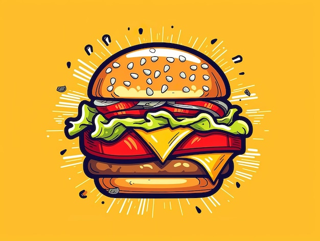 Zdjęcie logo pysznego hamburgera abstrakcyjna ilustracja wektorowa hamburgera