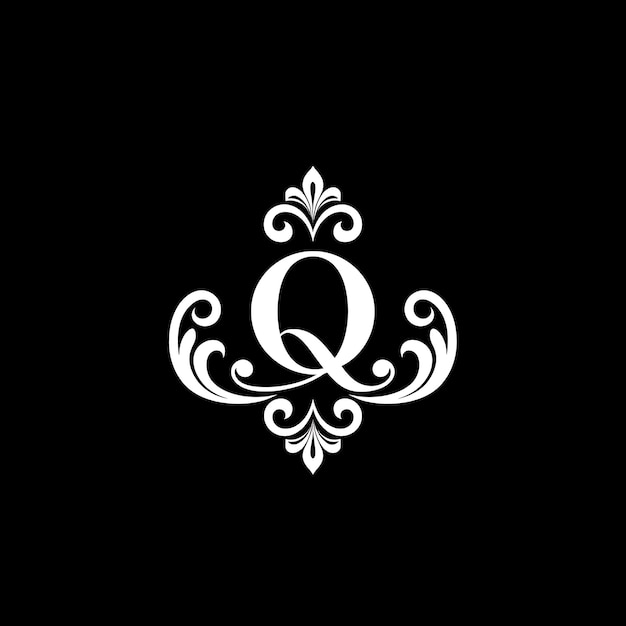 Zdjęcie logo q z literą royal prosperity script logo style design luksusowy kreatywny pomysł koncepcja alfabet