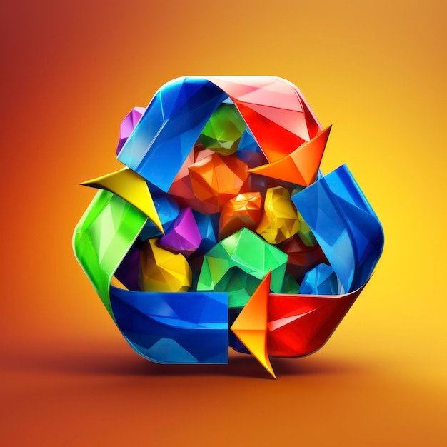 Zdjęcie logo recyklingu 3d