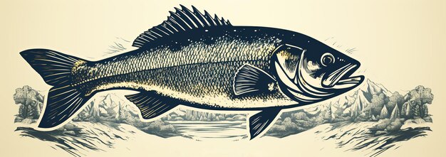 Zdjęcie logo restauracji rybnej lub koncepcji sklepu rybnego z reklamami owoców morza w menu śródziemnomorskim i zdrowej żywności