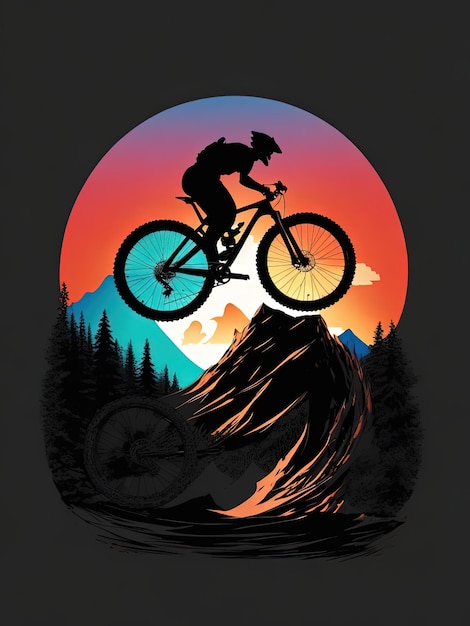 Zdjęcie logo rowerów górskich galactic downhill silhouette