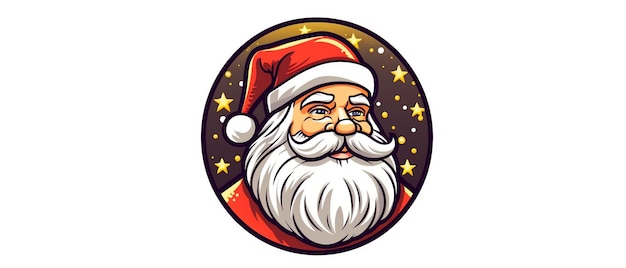 Logo Świętego Mikołaja Święty Mikołaj Clipart Boże Narodzenie i Nowy Rok tło Ai Generowane