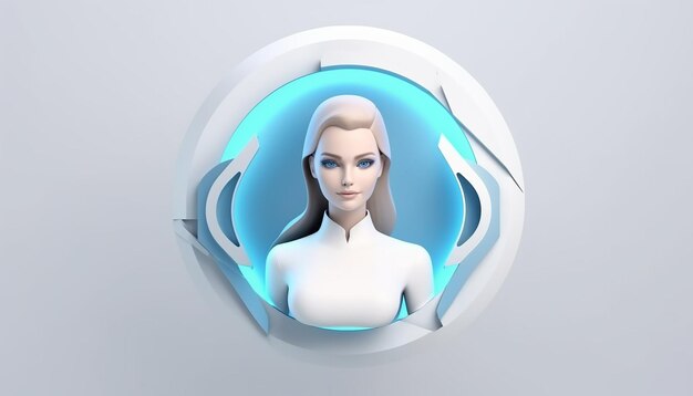 Logo sztucznej inteligencji Minimalistyczne 3d AI proste i białe tło Ultra wysoka jakość