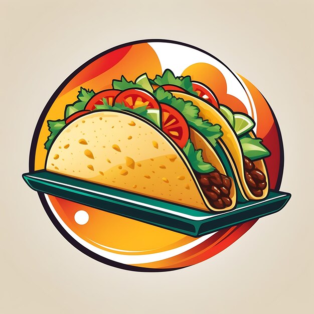 Zdjęcie logo talerza taco abstrakcyjna ilustracja taco na banerze