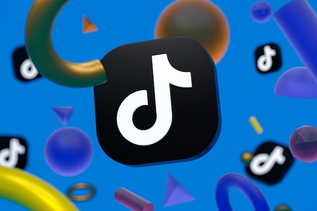 Logo Tiktok Na Tle Abstrakcyjnej Geometrii