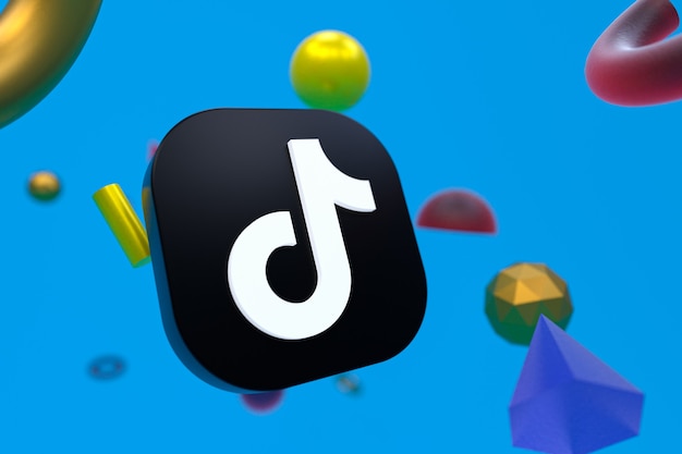 Logo Tiktok z elementami geometrii