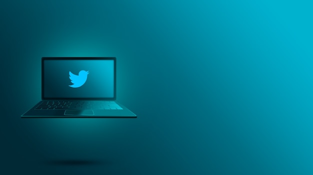 Logo Twittera na ekranie laptopa