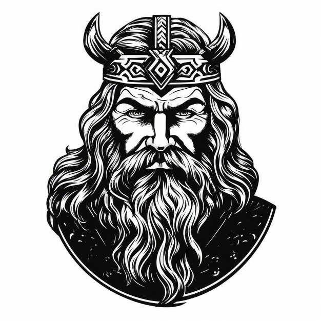 Logo Viking czarno-białe wygenerowane przez sztuczną inteligencję