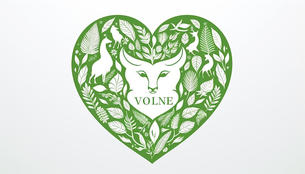 logo wegańskiej firmy rysowanie linii sylwetka serca