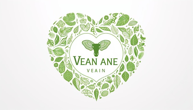 logo wegańskiej firmy rysowanie linii sylwetka serca