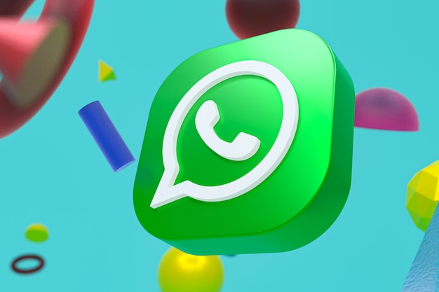 Logo Whatsapp na tle abstrakcyjnej geometrii