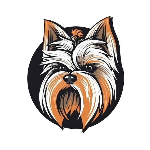 Logo Yorkshire Terrier Pies Na Białym Tle Tansparent Png Generatywne AI