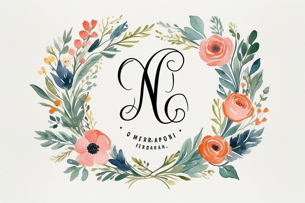 Zdjęcie logo z monogramem kwiatowym