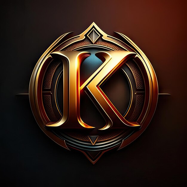 Zdjęcie logo z złotą literą k