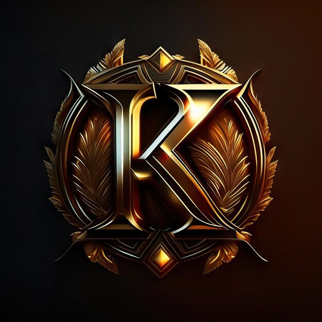 Zdjęcie logo z złotą literą k