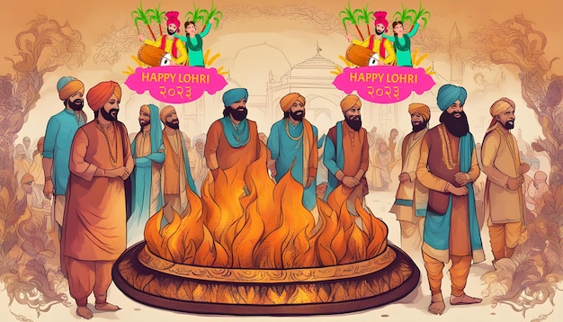 Zdjęcie lohri 2023 świętowanie punjabi festiwal ludowy